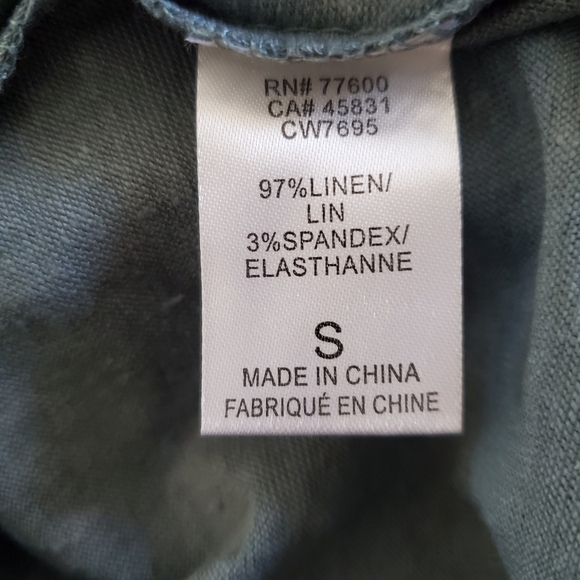 New Anthopologie x Chaser Seas Embroidered Print Linen Blend Tee NWT Small - Picture 9 of 11